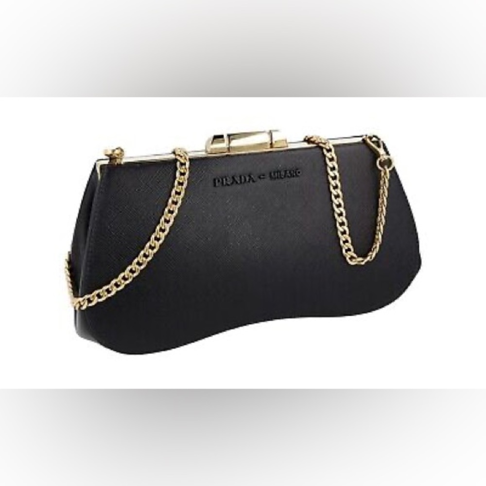Gorgeous Prada Sidonie clutch with chain handle height 5” wide 9.5”